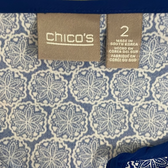 Chico’s Blue Blouse Top Size 2 Large - Picture 15 of 16